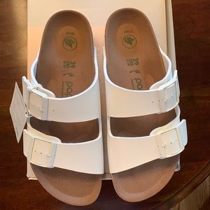 Birkenstock, Arizona grooved, color, white 39 US ladies 8. ms